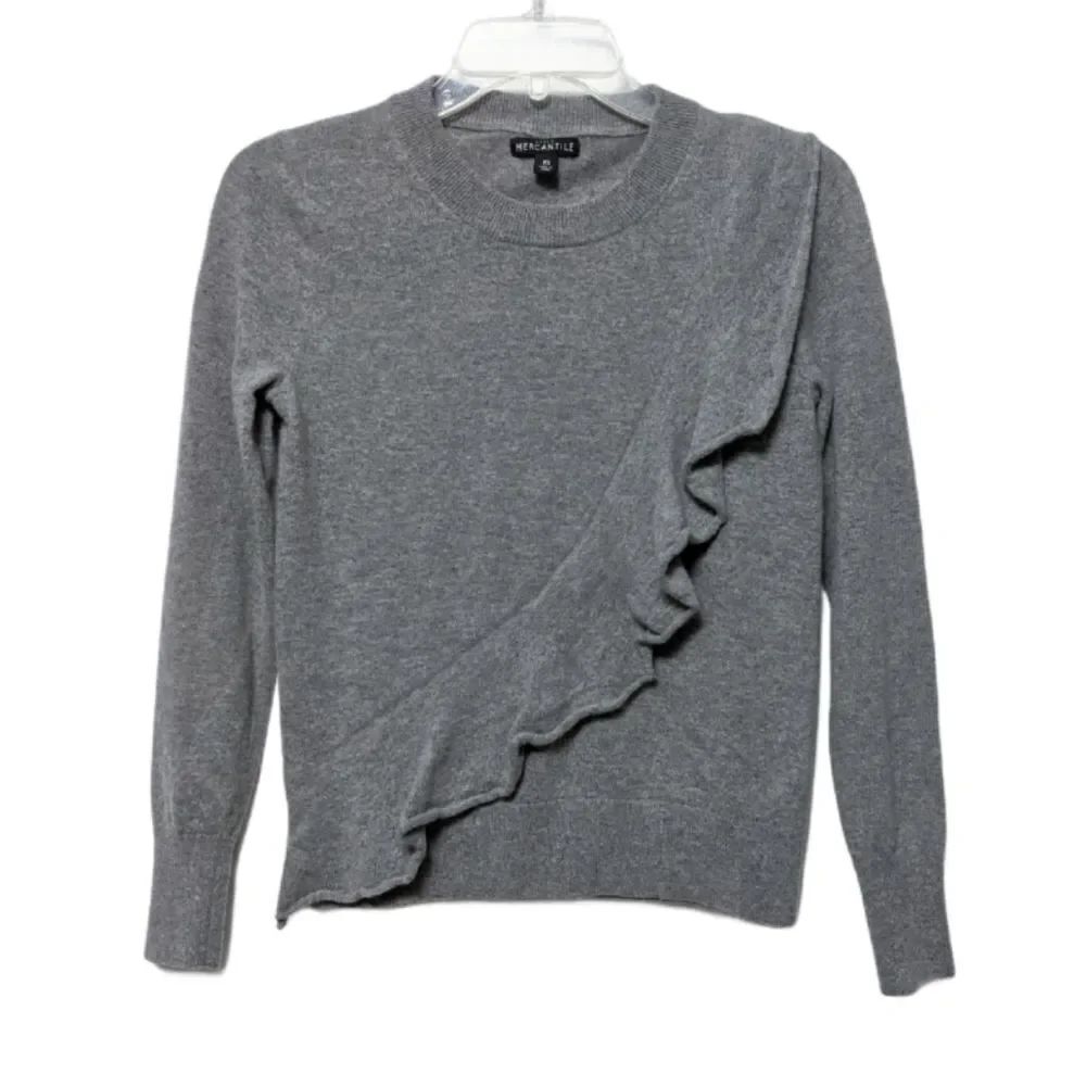 J. CREW Mercantile Ruffle Front Wool Sweater XS - Picture 2 of 8